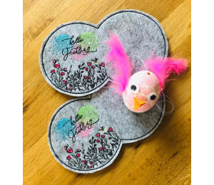 Stickdatei ITH - MugRug Blumenwiese rund inkl. Satin